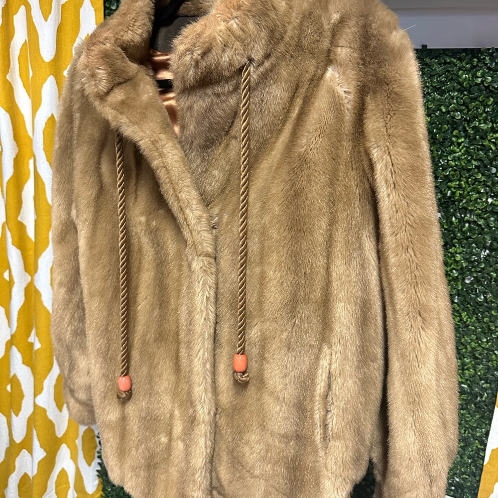 Elegant Tan Faux Fur Teddy Jacket